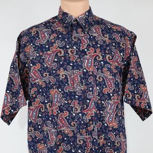 Tango by Max Raab Paisley Print Button Up Shirt, L